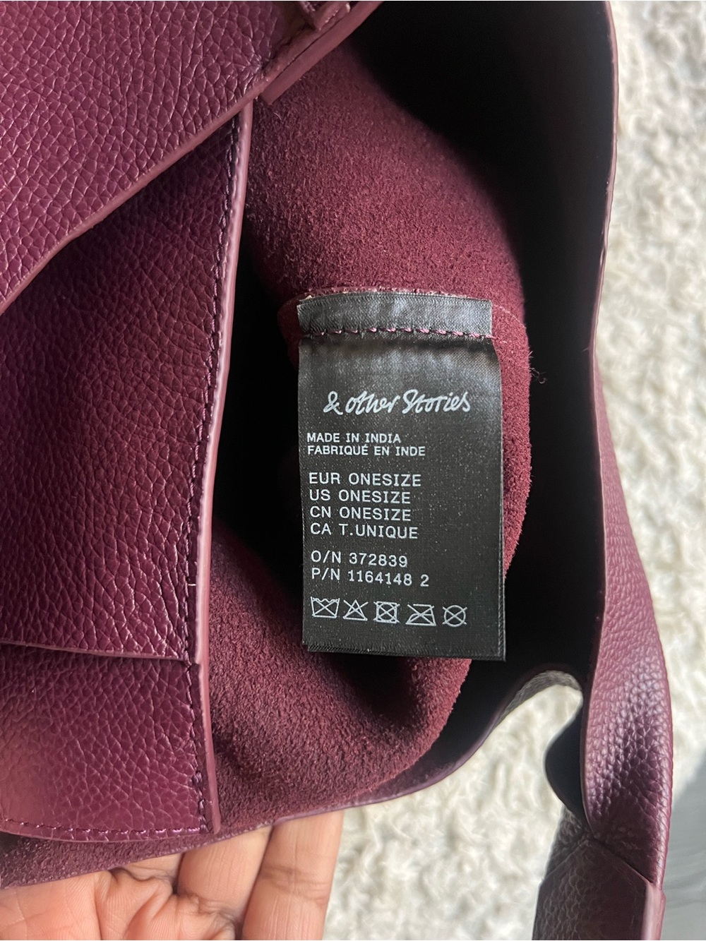 & Other Stories Plum Leather Hobo Shoulder Bag - Picture 11 of 16